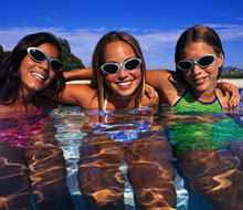 Girls Posing in the Pool